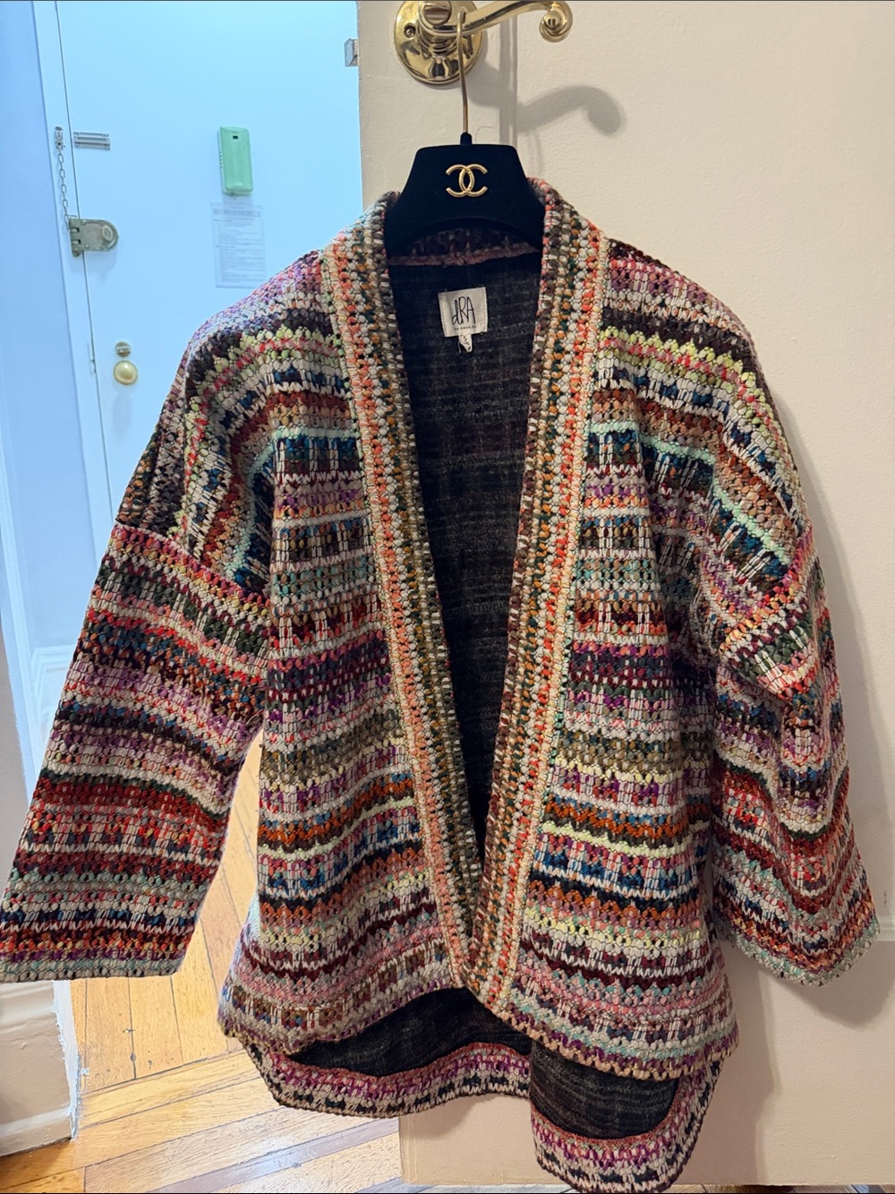 CHANEL Multicolor Bouclé Knit Open Cardigan Jacket